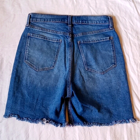 Old Navy 90'S Women's Jean Bermuda Shorts Size 8 Dark Blue - Picture 2 of 6